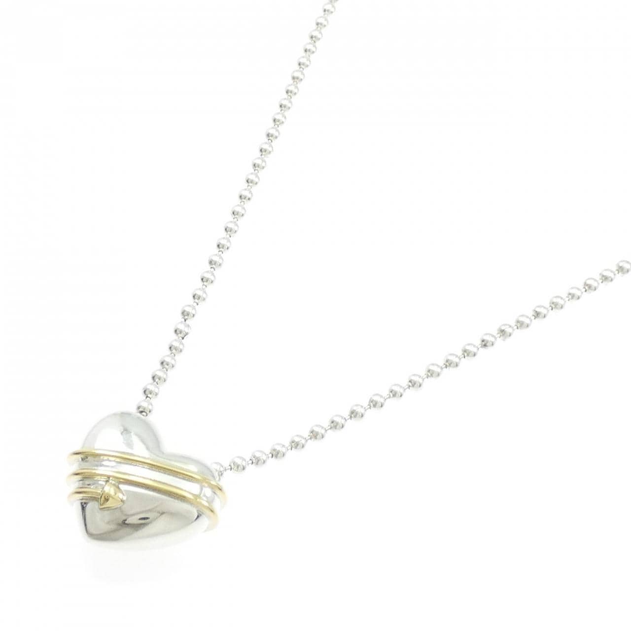 【ヴィンテージ】ティファニー ハート 925/750YG ネックレス