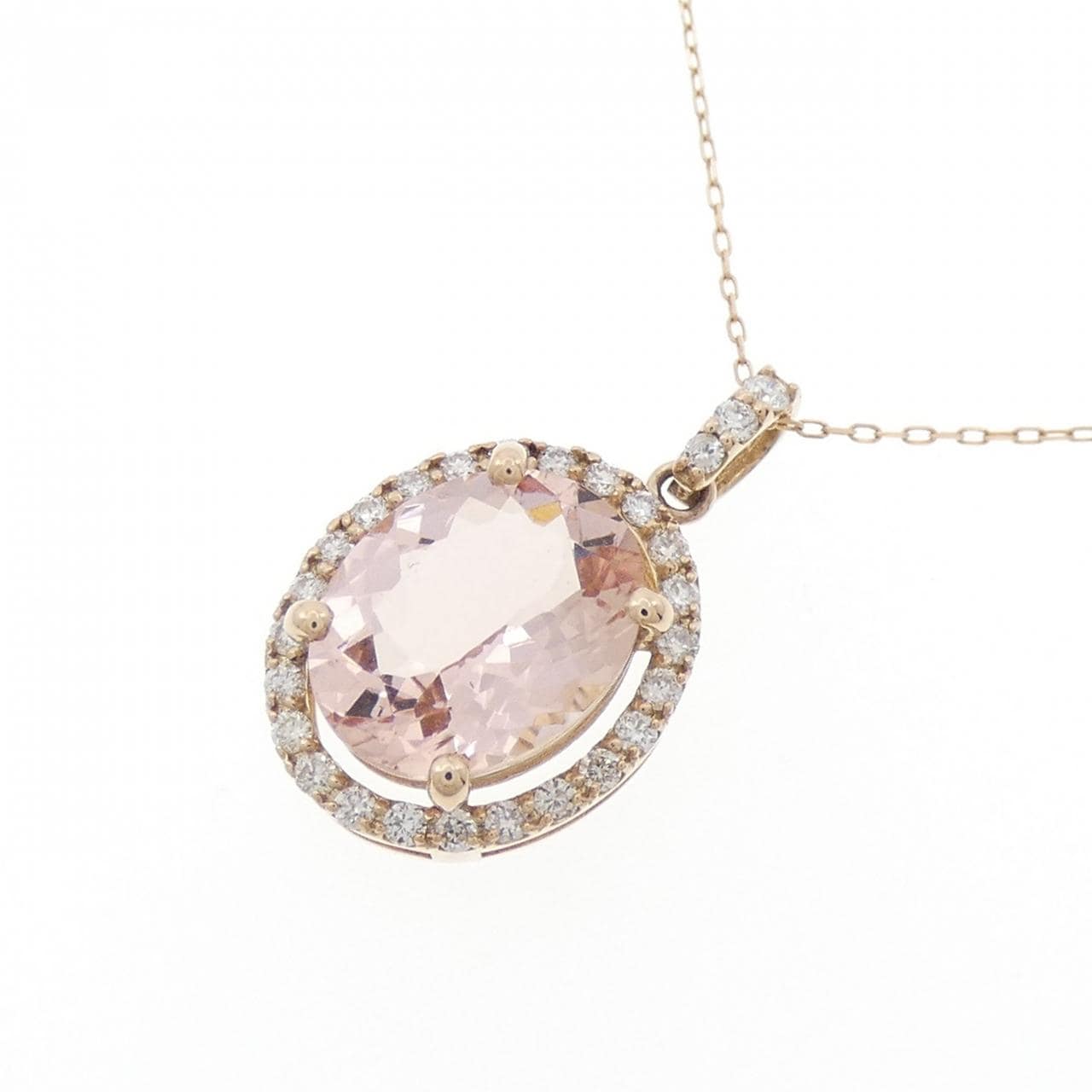 【新品】K18PG モルガナイト ネックレス 2.26CT