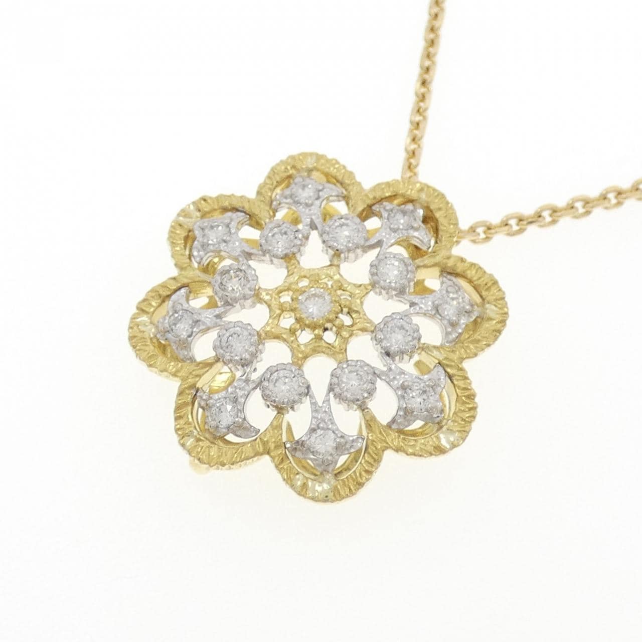 K18YG/K18WG ダイヤモンド ネックレス 0.50CT