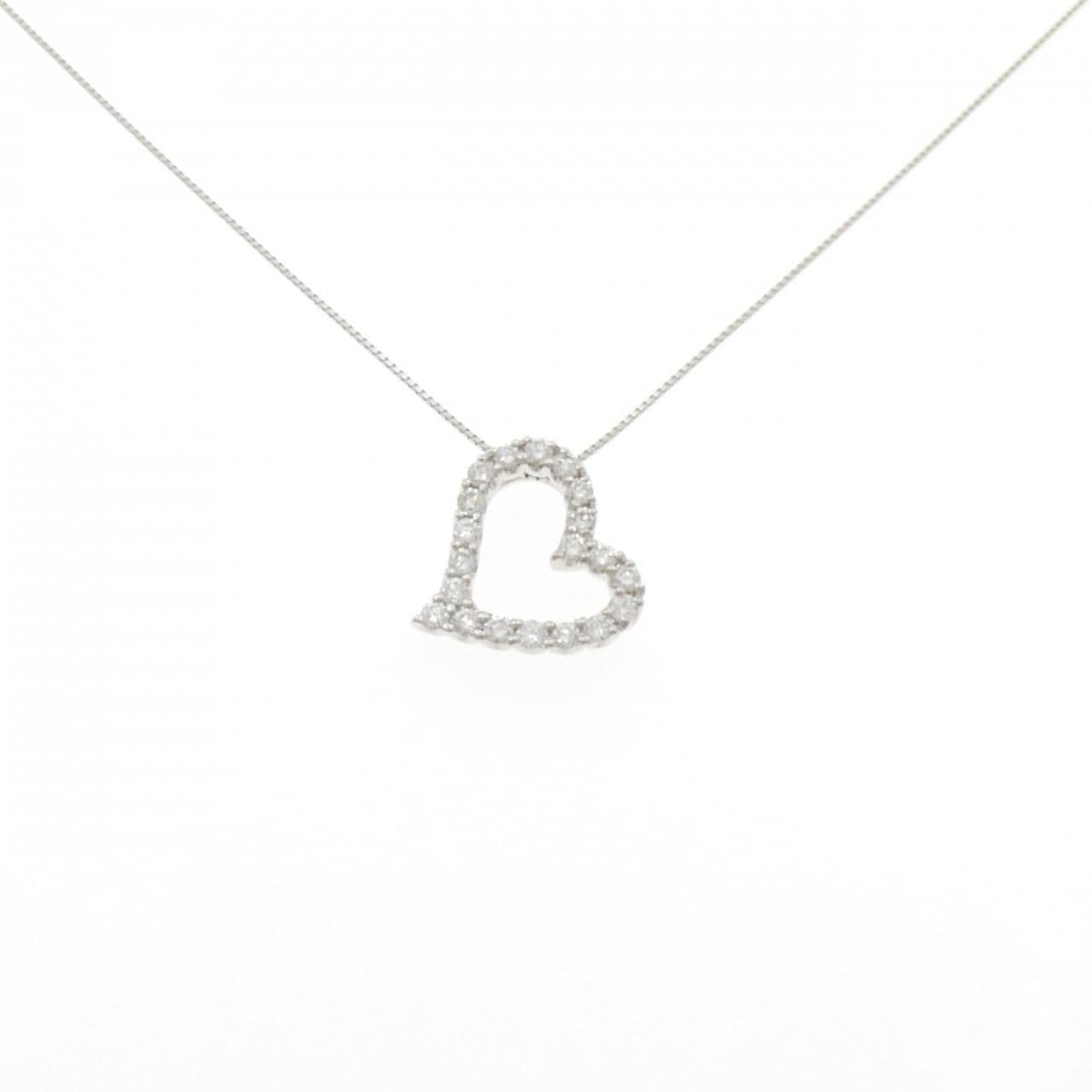 PT900/PT850 ハート ダイヤモンド ネックレス 1.01CT