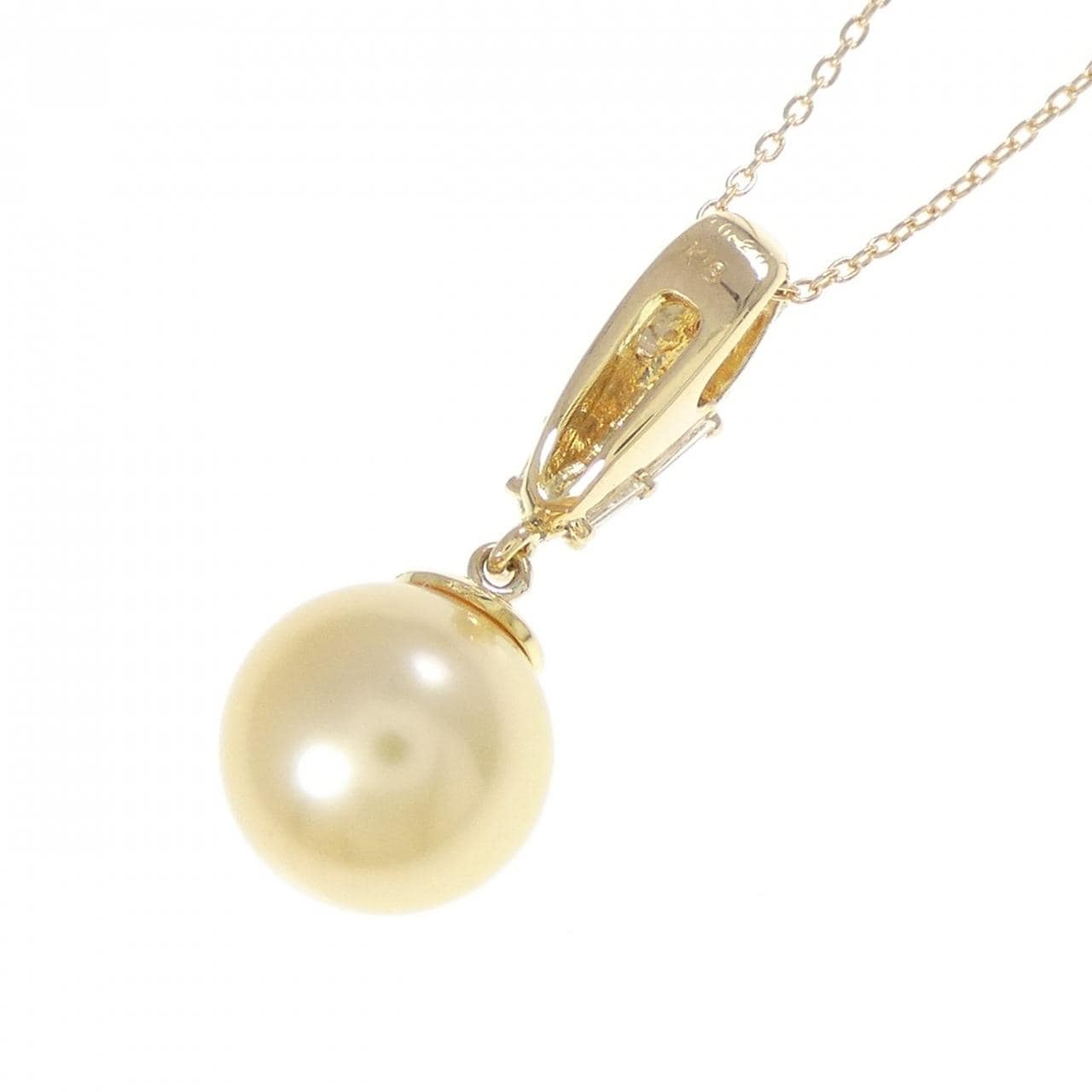 K18YG 白蝶パール ネックレス 9.3mm