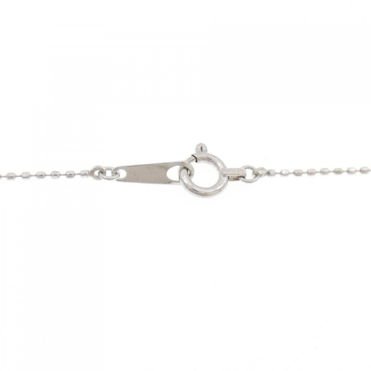 K14WG/PT850 ハート ダイヤモンド ネックレス 0.132CT