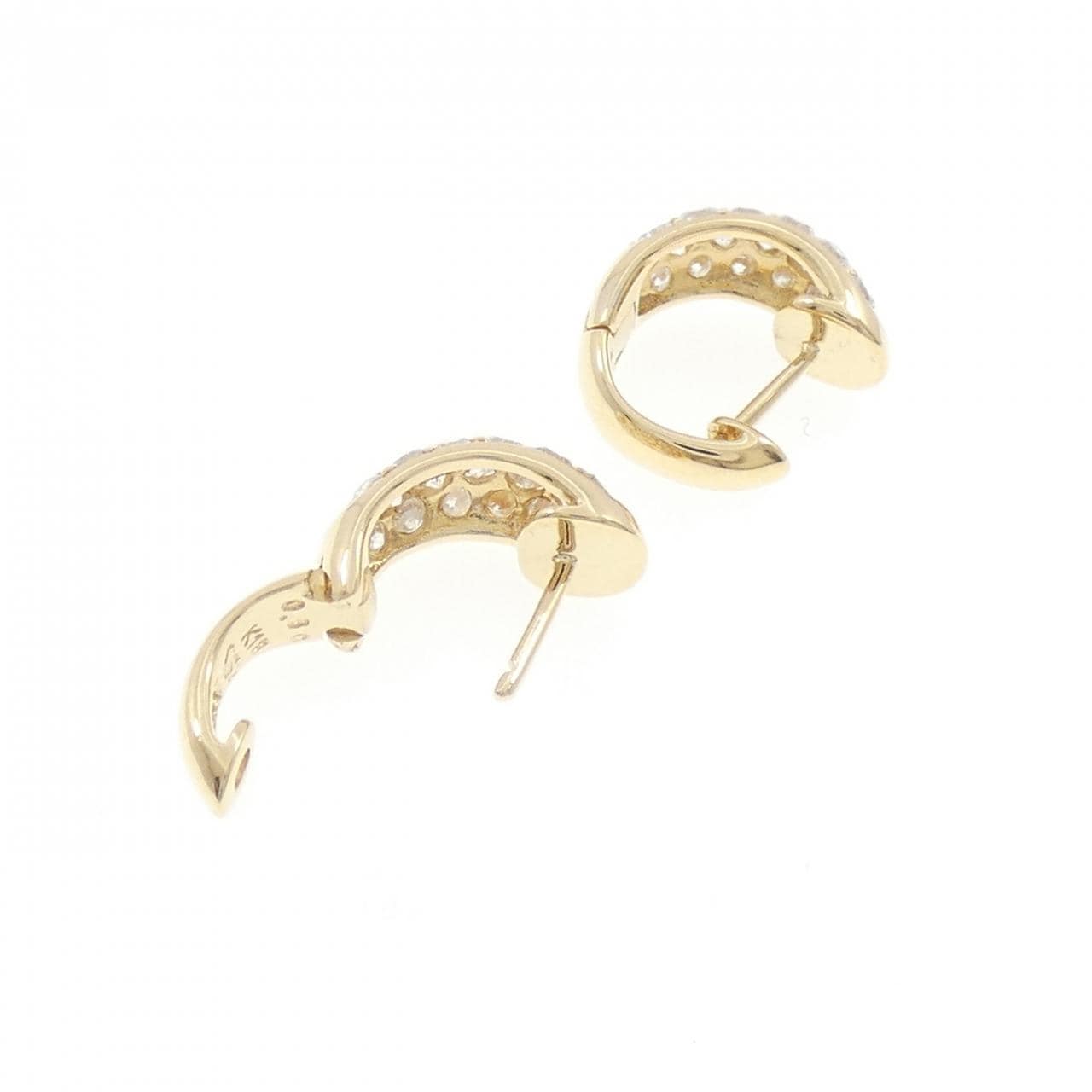 K18YG パヴェ ダイヤモンド ピアス 1.00CT