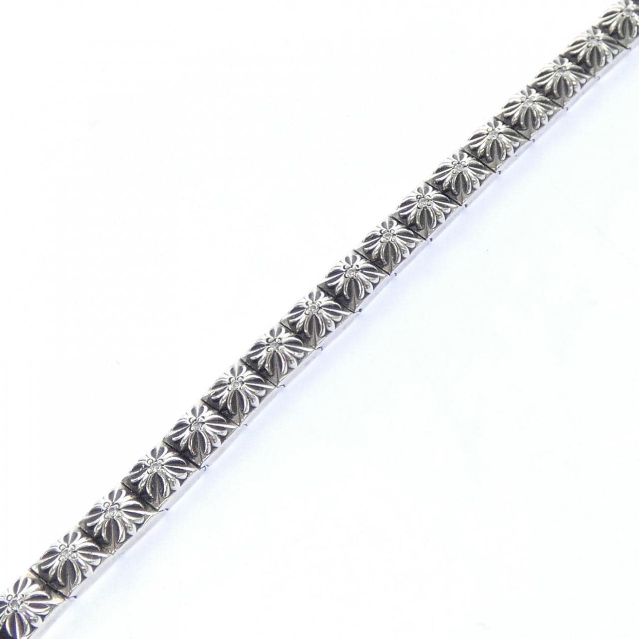 クロムハーツ CHROME HEARTS PYRAMID PLS LNK 1/4 L26 DMND SNGL 200132580SLVL26015 BRACELET