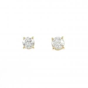 K18YG ソリティア ダイヤモンド ピアス 0.52CT