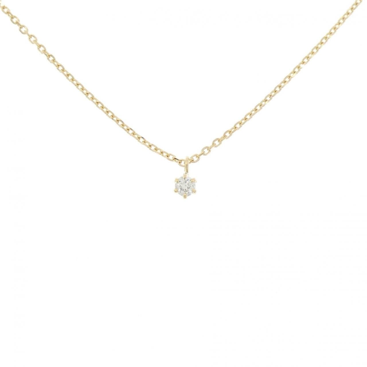 K18YG Solitaire Diamond Necklace 0.05CT