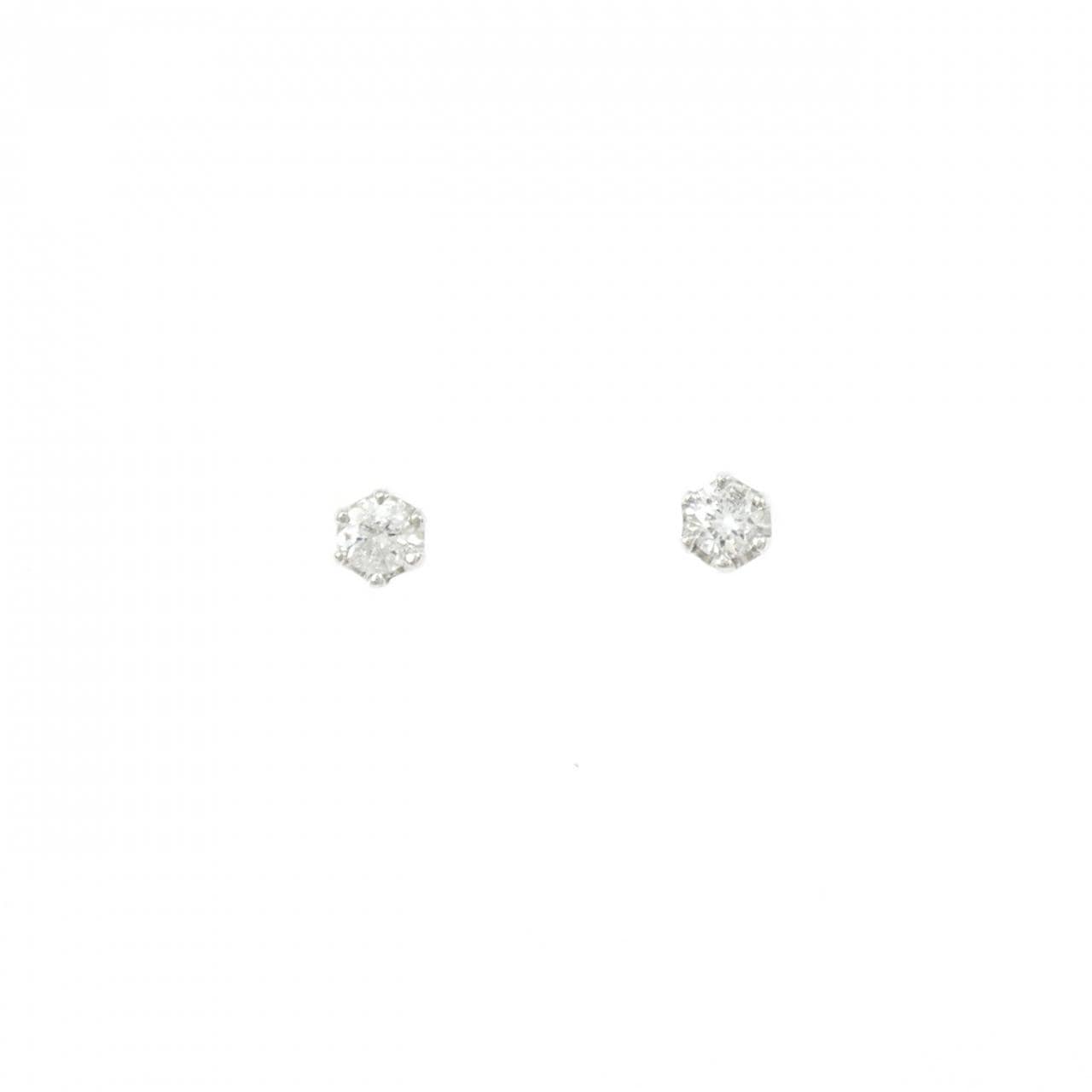 PT900 ソリティア ダイヤモンド ピアス 0.2CT