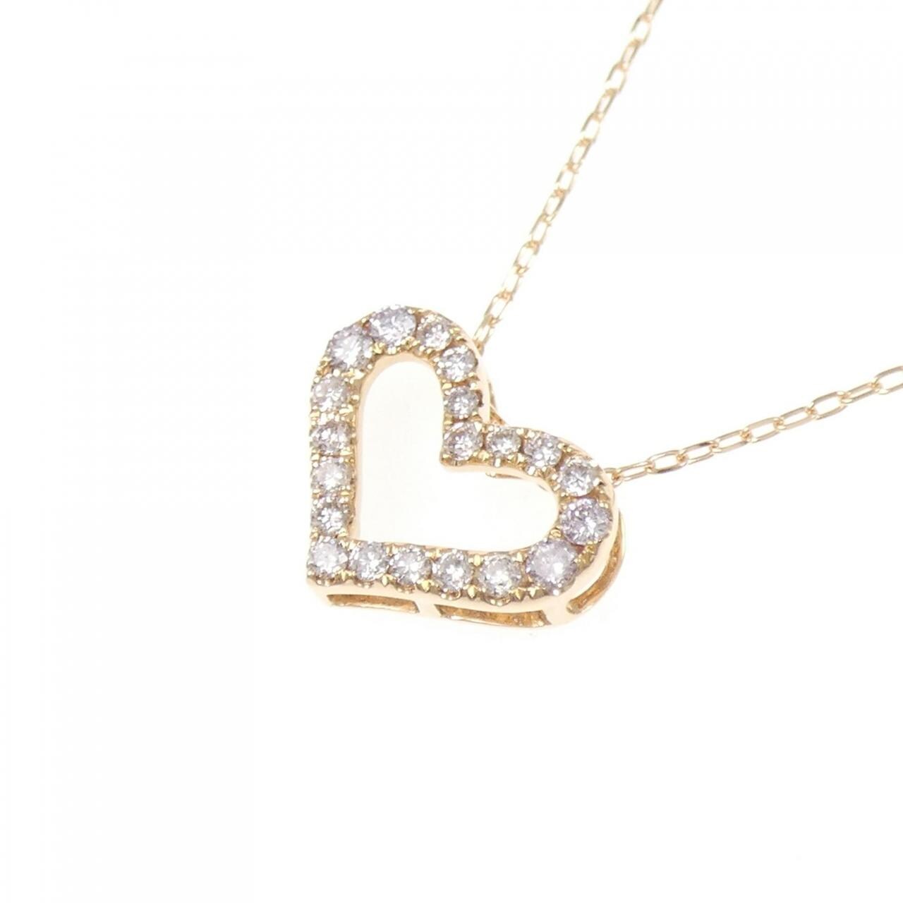 K18PG ハート ダイヤモンド ネックレス 0.34CT