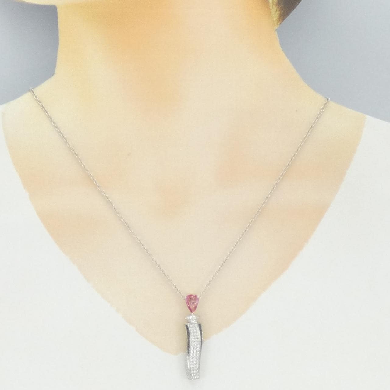 K18WG/750WG パヴェ サファイヤ ネックレス 1.010CT