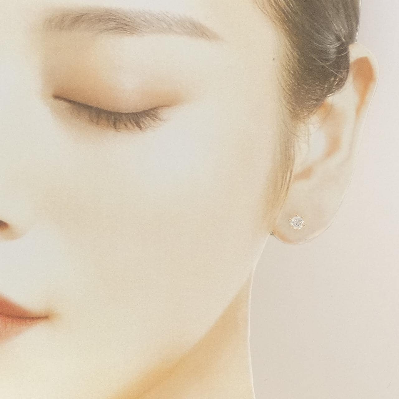 K18YG ソリティア ダイヤモンド ピアス 0.28CT 片耳