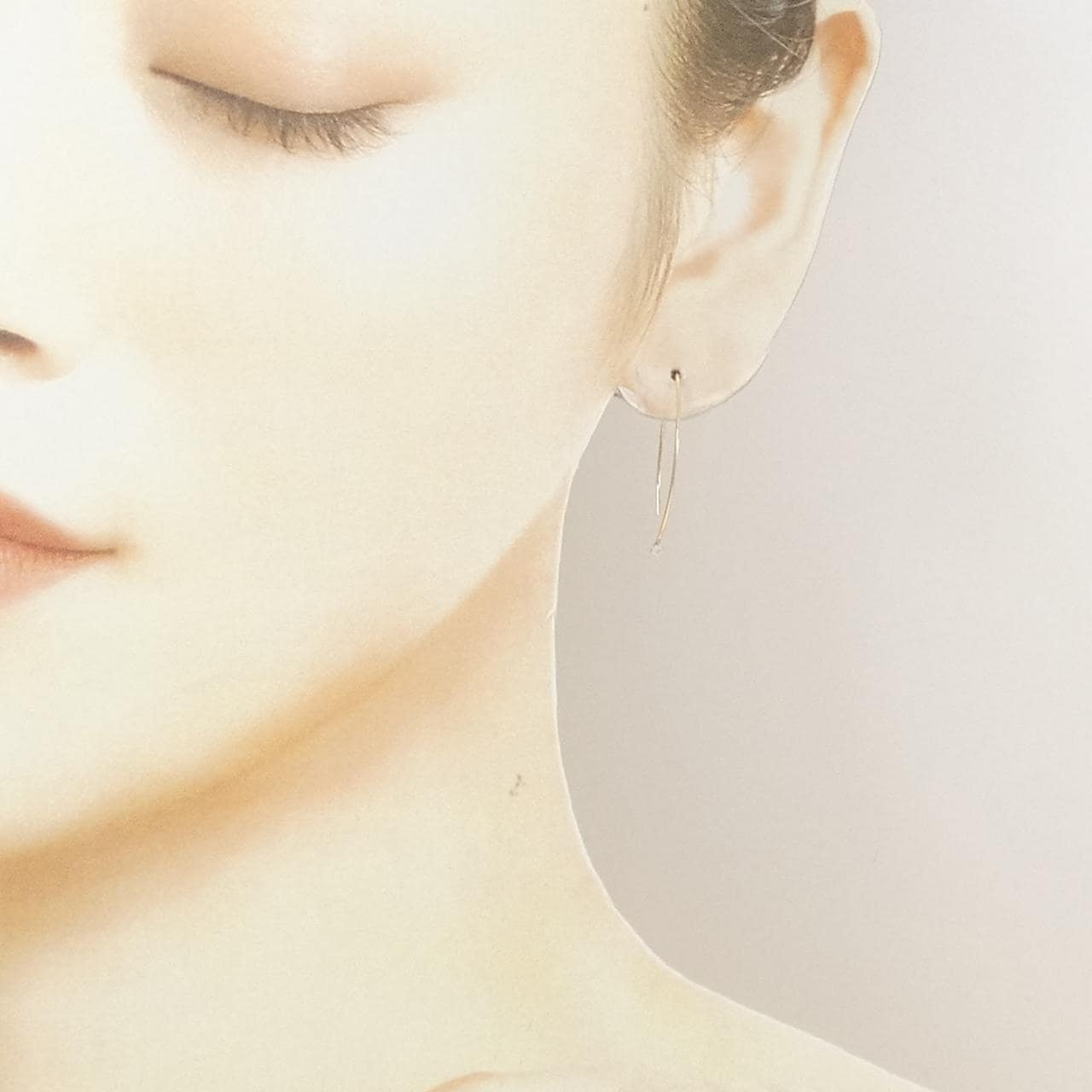アガット ダイヤモンド ピアス 0.02CT