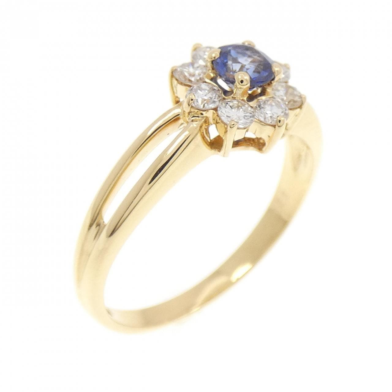 750YG フラワー サファイヤ リング 0.28CT