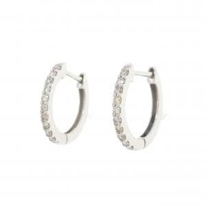 【新品】PT900 フープ ダイヤモンド ピアス 0.20CT