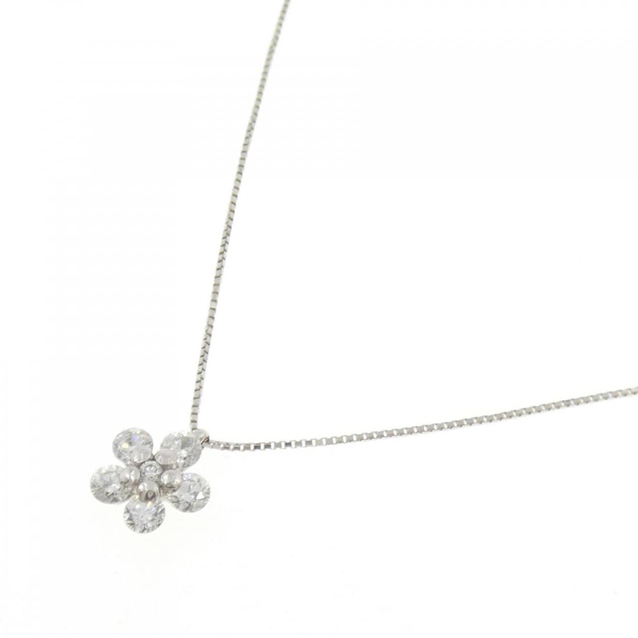 PT900/PT850 フラワー ダイヤモンド ネックレス 1.00CT