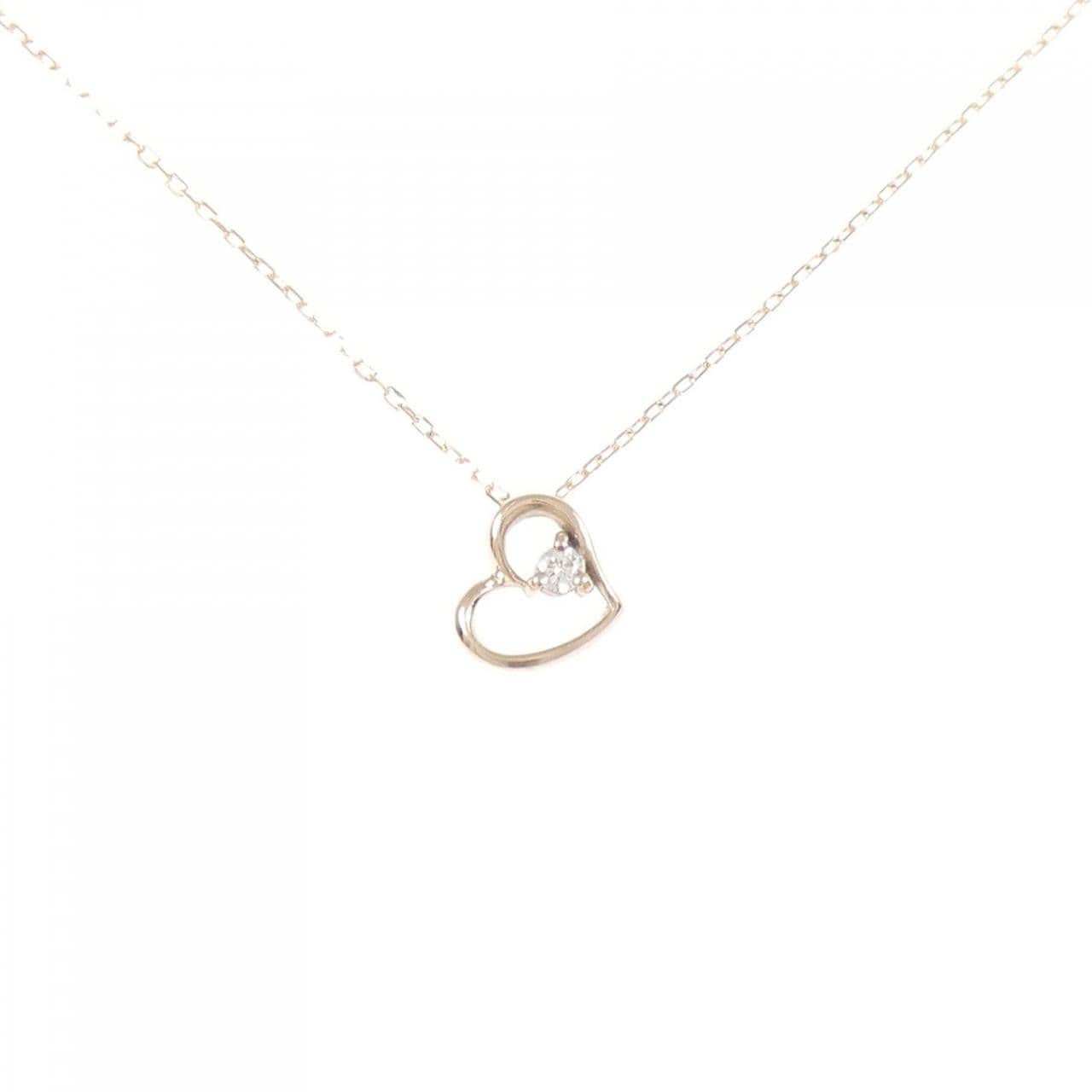 K10PG ハート ダイヤモンド ネックレス 0.03CT