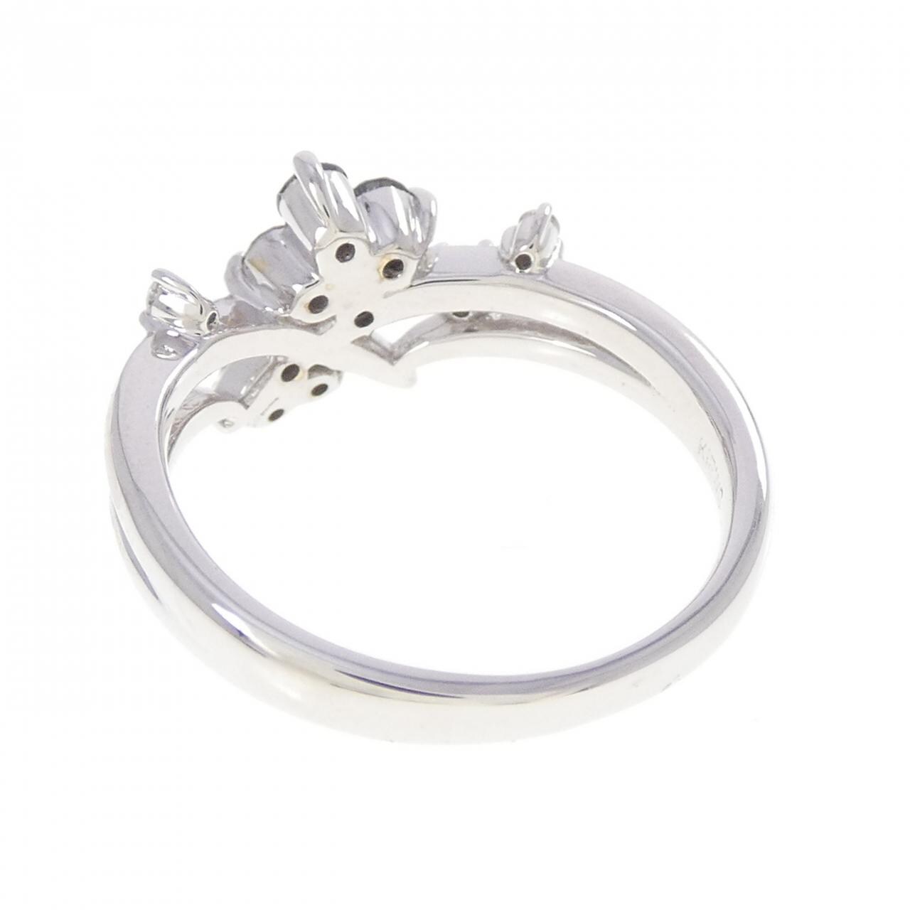 K18WG フラワー ダイヤモンド リング 0.30CT