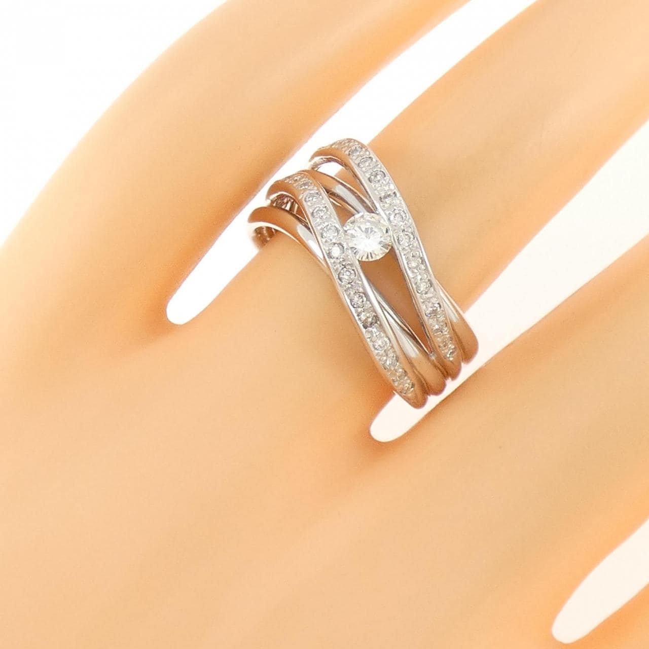 K18WG ダイヤモンド リング 0.30CT