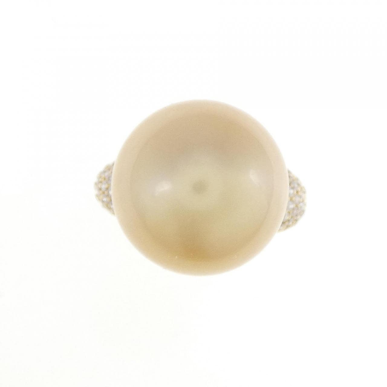 750YG White Butterfly Pearl ring 15.2mm