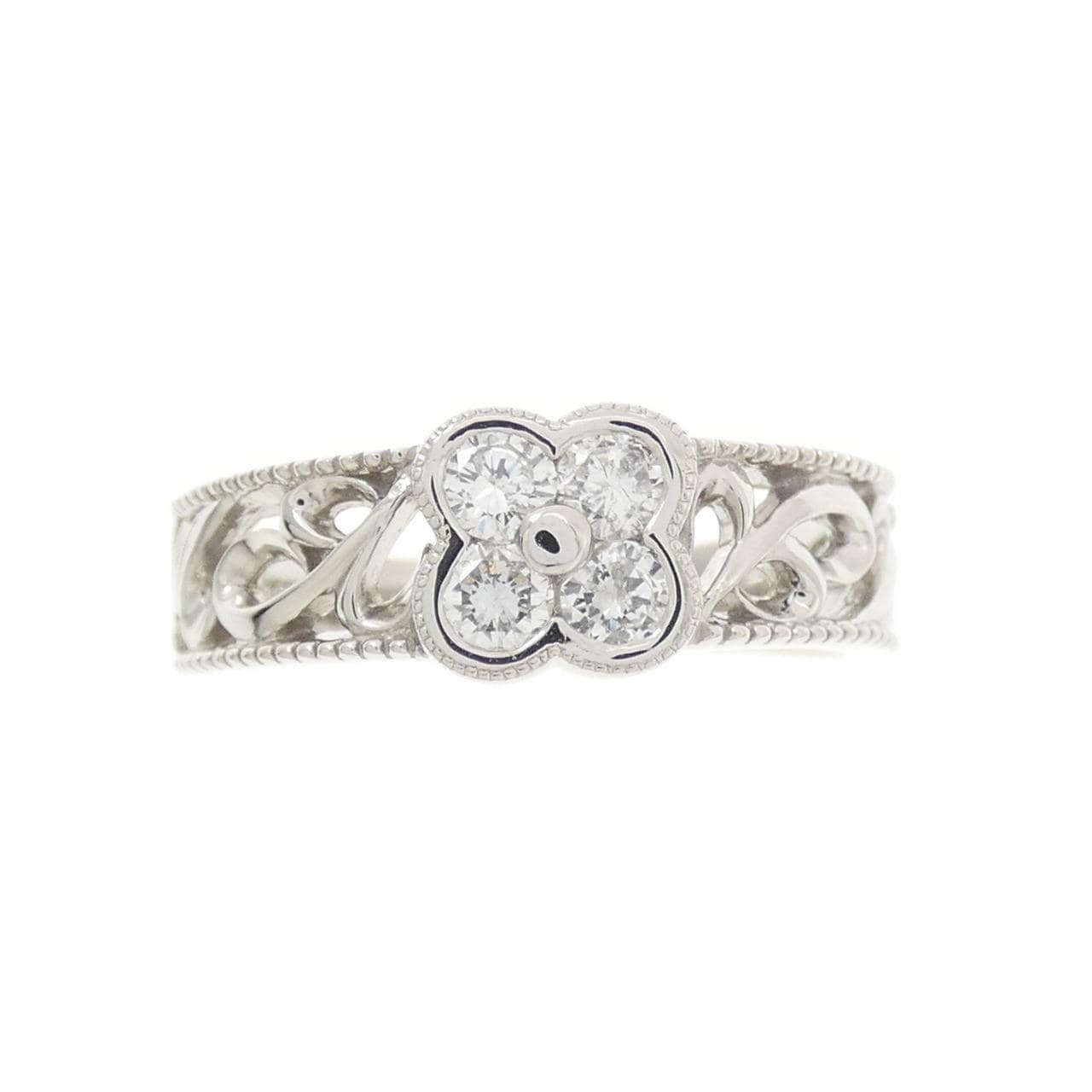 PT900 フラワー ダイヤモンド リング 0.40CT