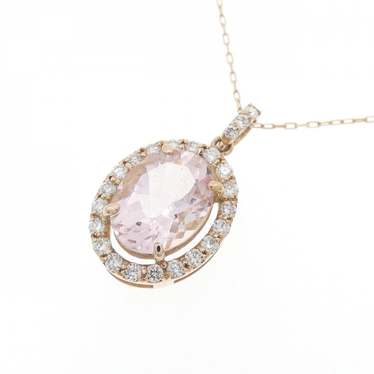 【新品】K18PG モルガナイト ネックレス 1.12CT