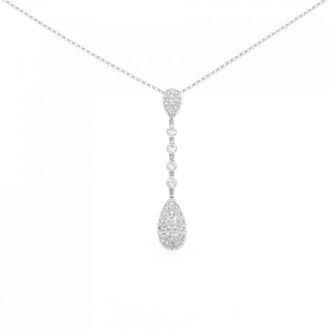 K18WG パヴェ ダイヤモンド ネックレス 1.00CT