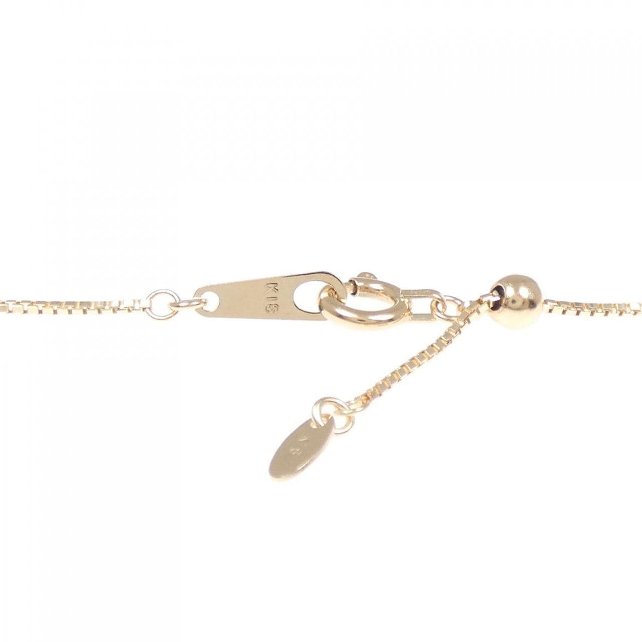 K18PG フラワー ダイヤモンド ネックレス 0.12CT