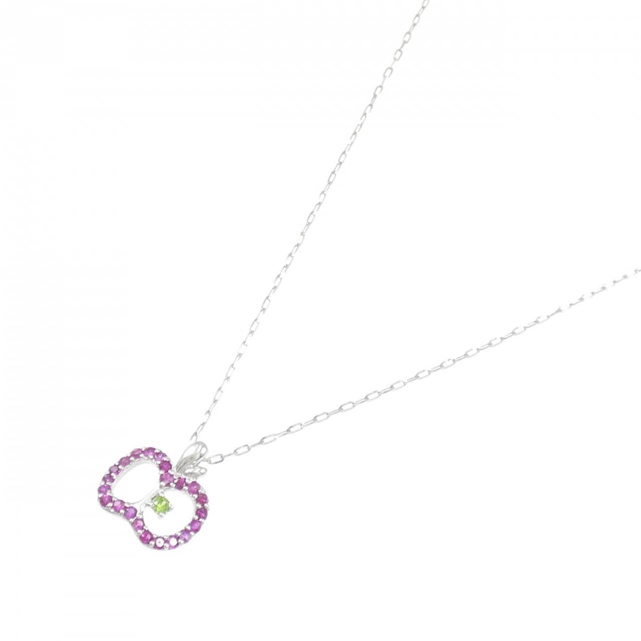K18WG アップル ルビー ネックレス 0.37CT