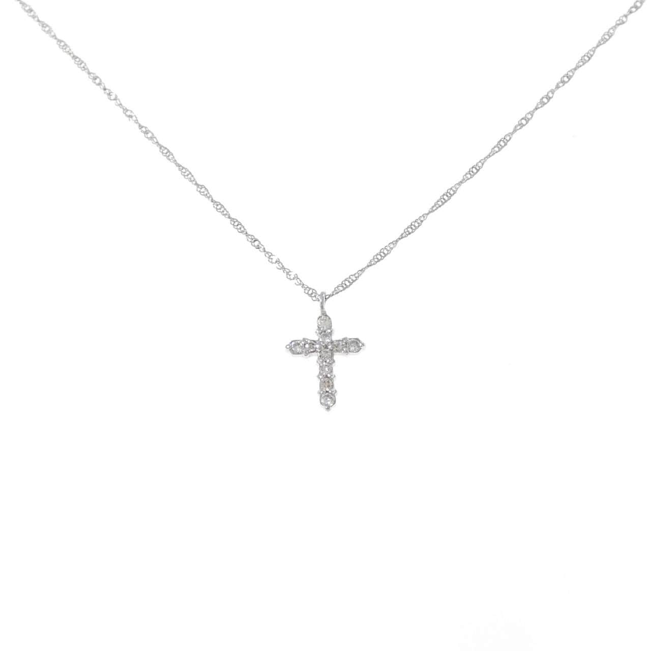 PT850 クロス ダイヤモンド ネックレス 0.1CT