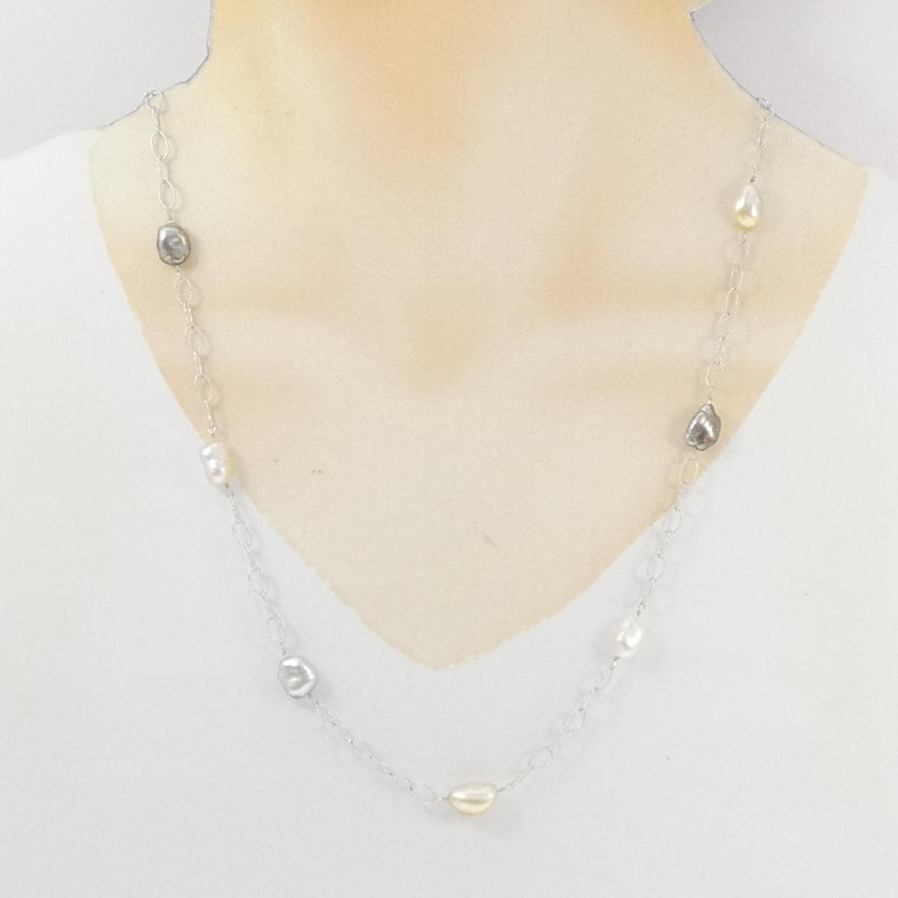 750WG 白蝶パール ネックレス