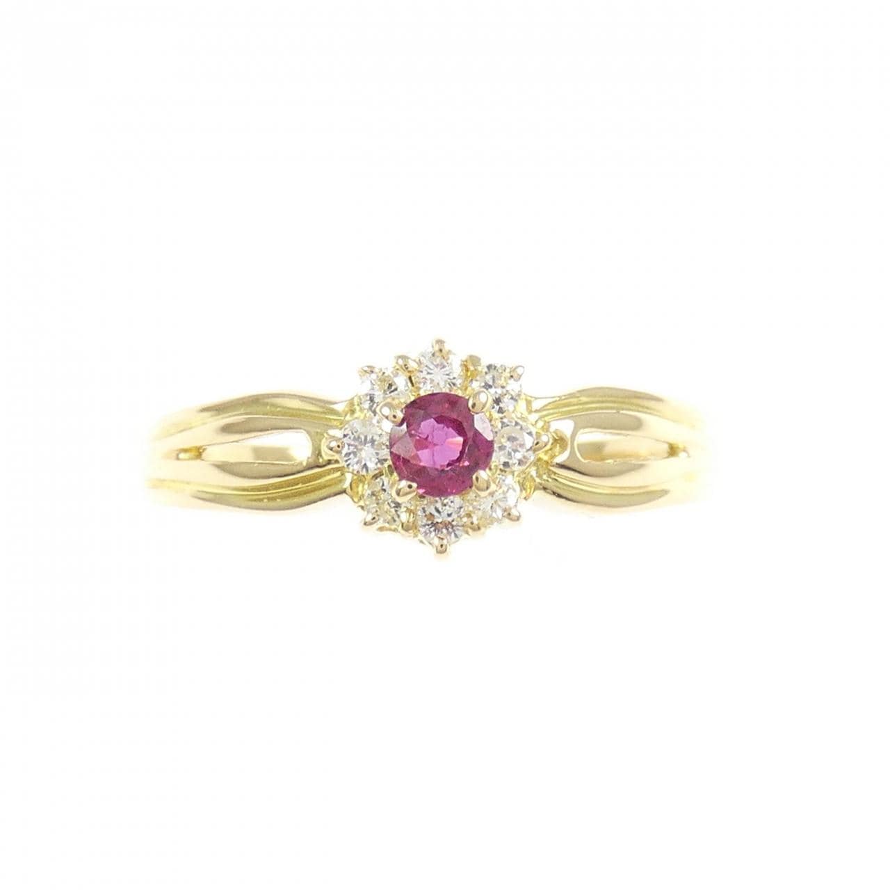 K18YG ルビー リング 0.17CT