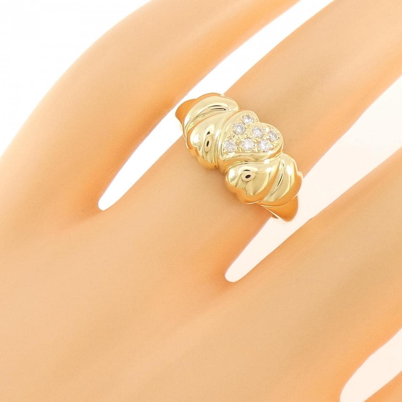 K18YG ハート ダイヤモンド リング 0.09CT