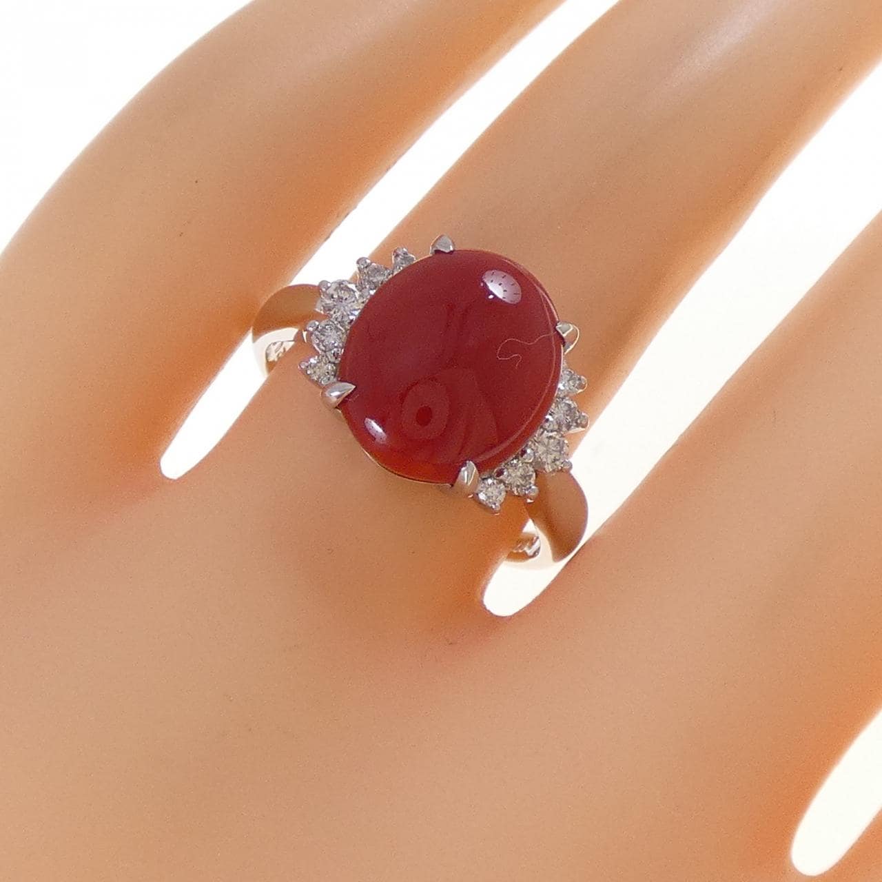 PT900 サンゴ リング 3.81CT
