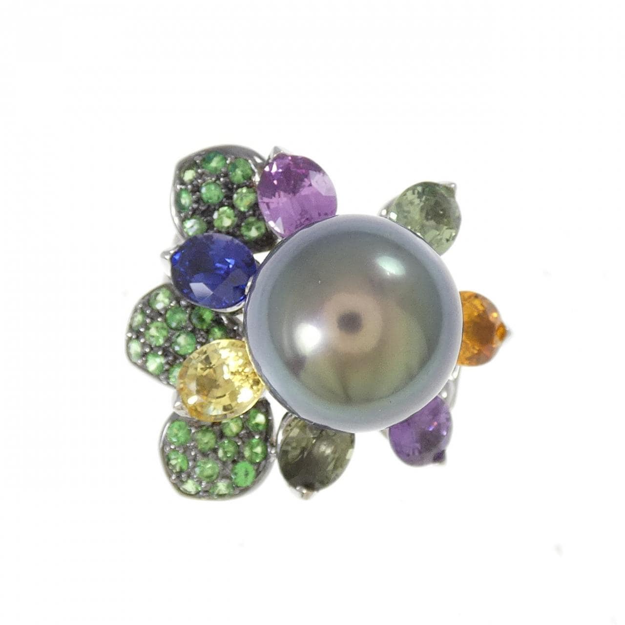 K18WG/K18BG カラーストーン リング