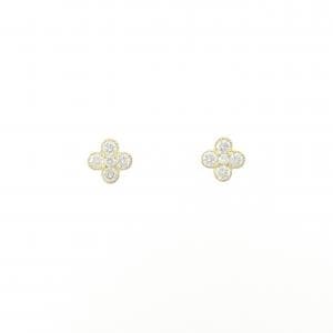 【リメイク】K18YG フラワー ダイヤモンド ピアス 0.20CT