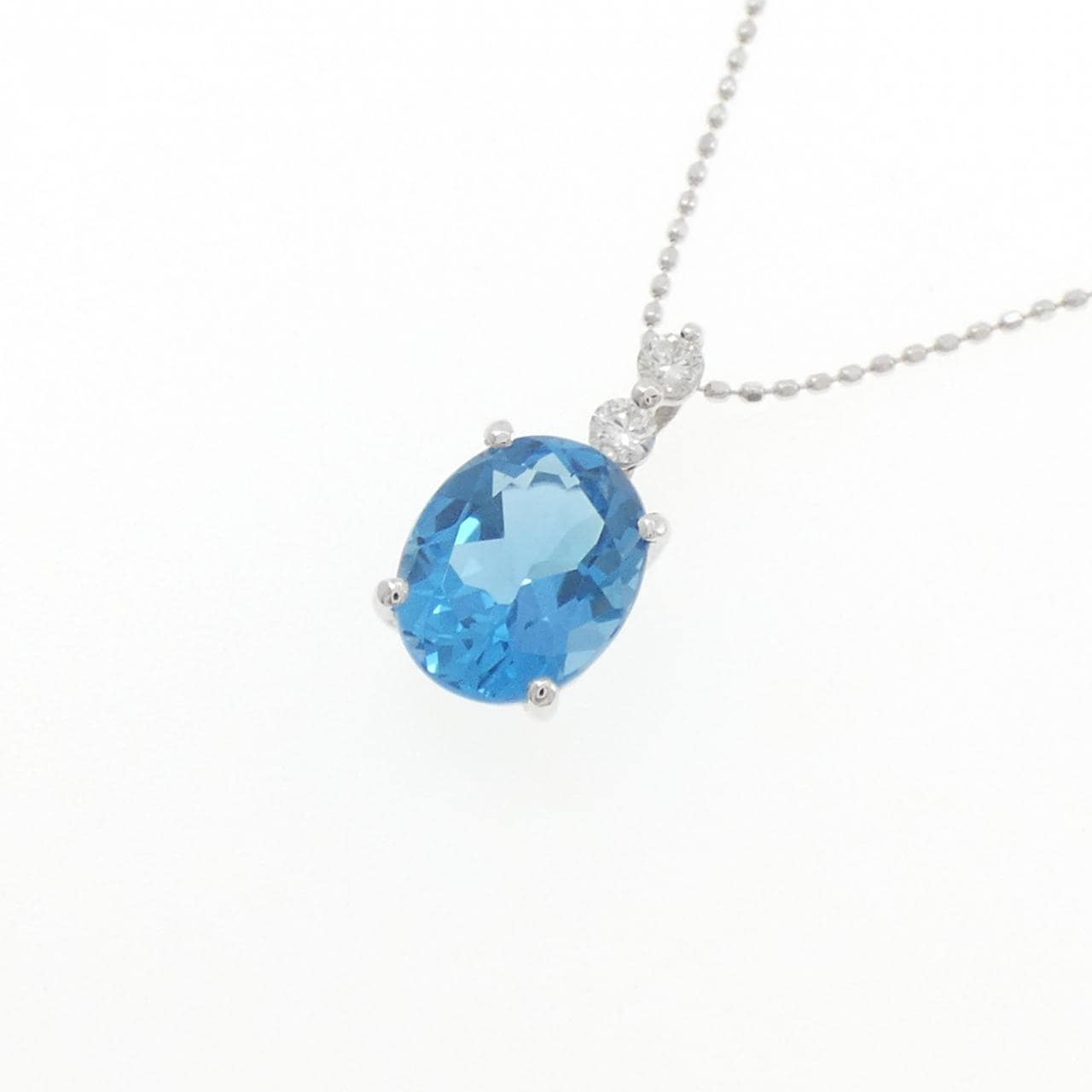 K18WG ブルートパーズ ネックレス 3.25CT