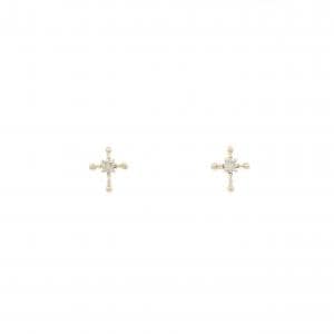 K10/K14 クロス ダイヤモンド ピアス 0.02CT