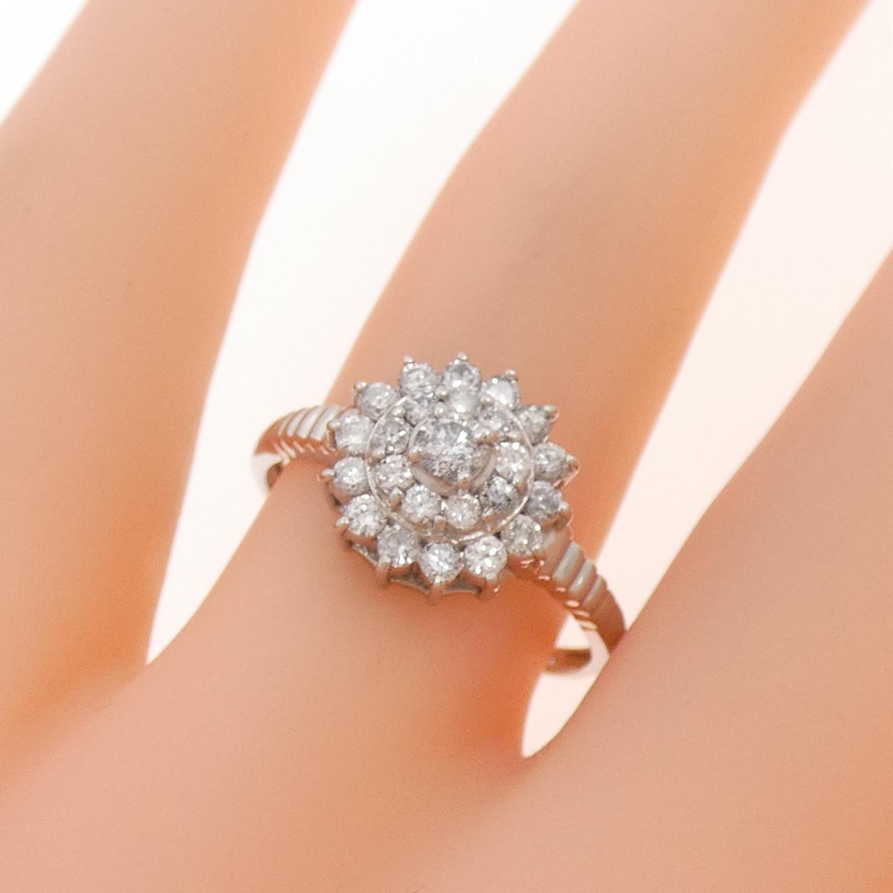 PT900 フラワー ダイヤモンド リング 0.50CT