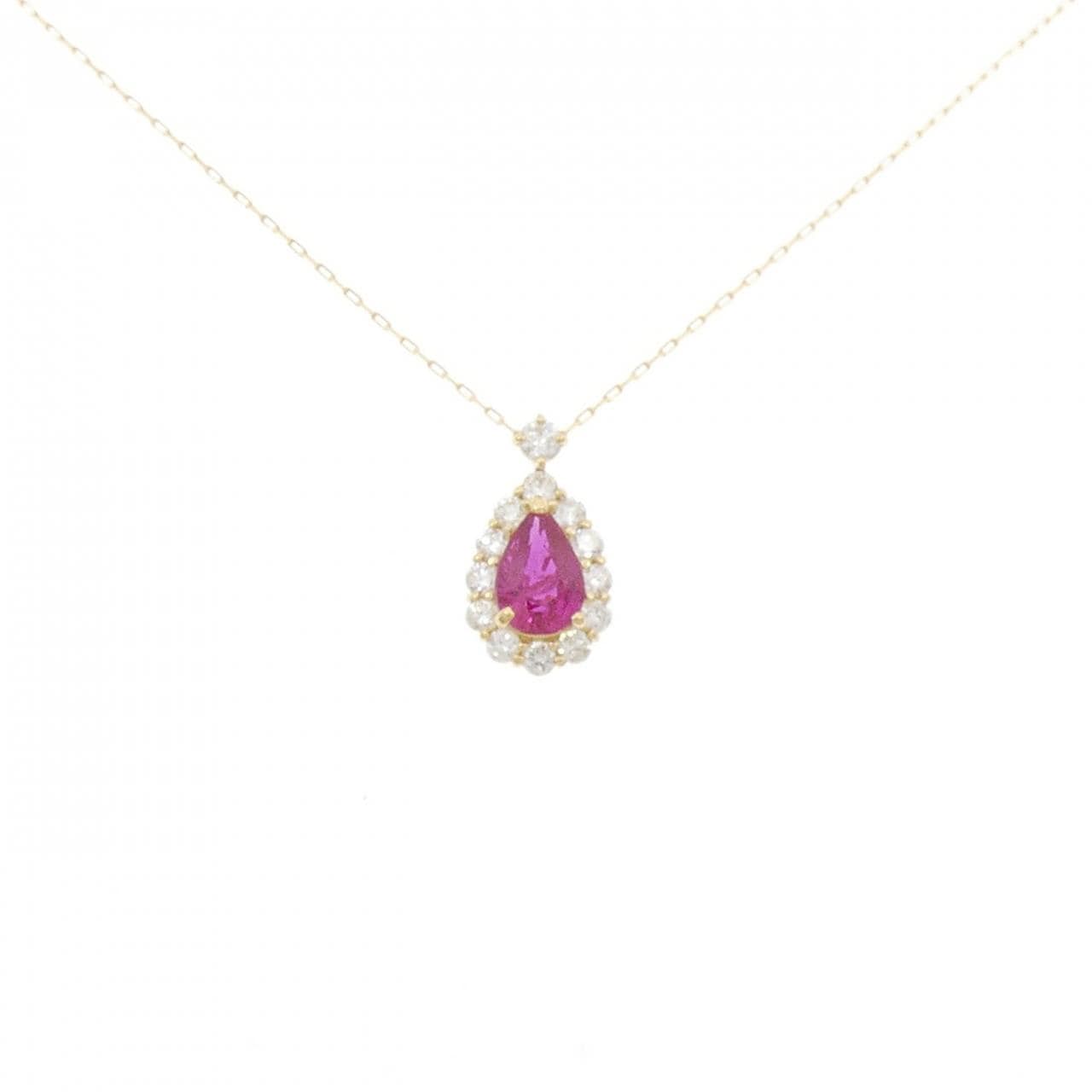 【新品】K18YG ルビー ネックレス 0.50CT