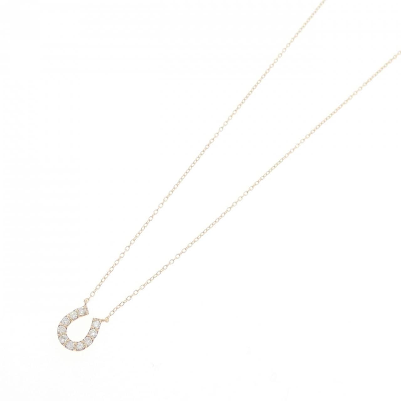 【リメイク】K10YG ホースシュー ダイヤモンド ネックレス 0.15CT