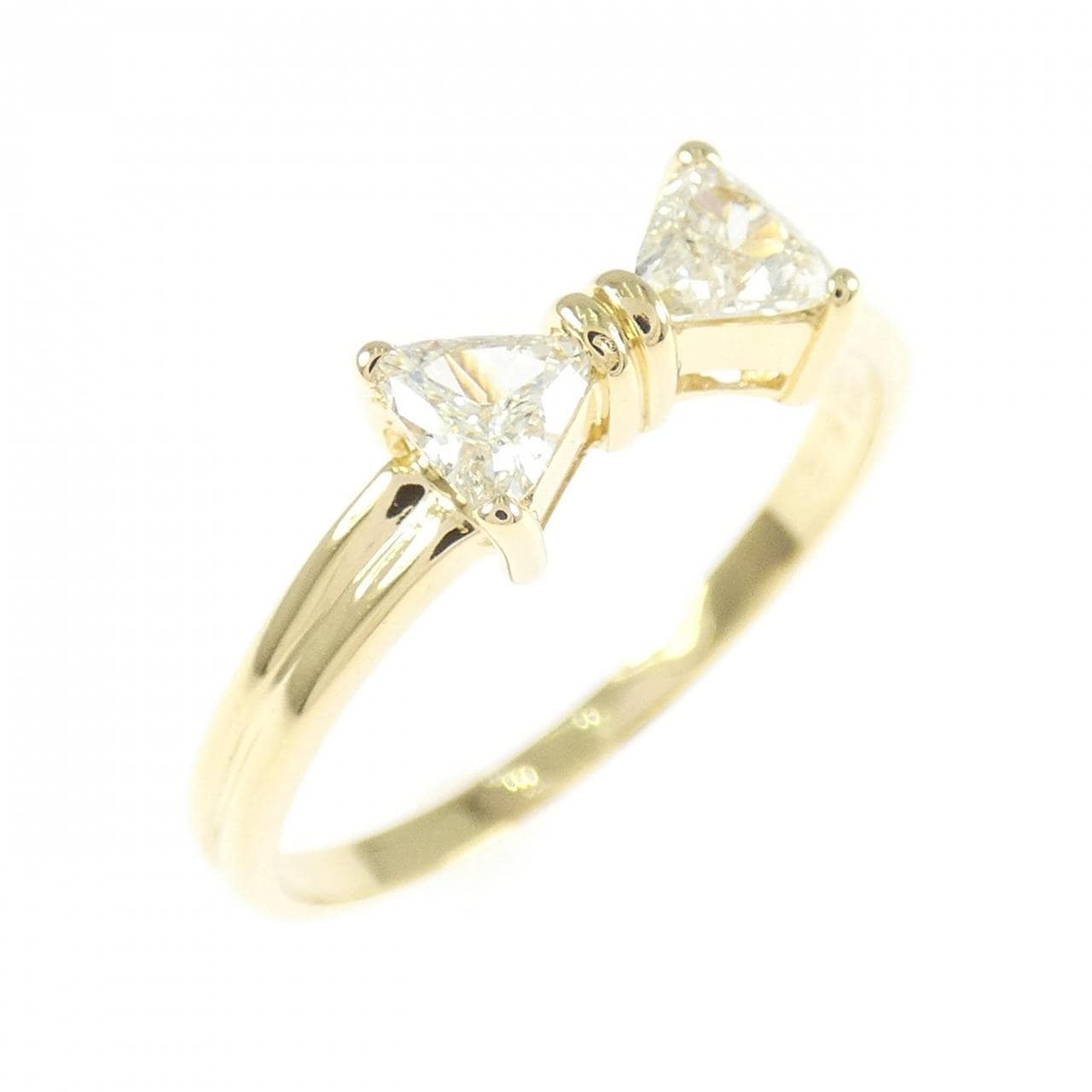 K18YG リボン ダイヤモンド リング 0.33CT