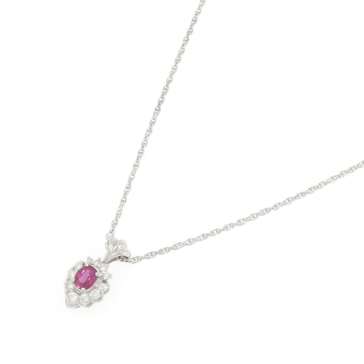 PT900/PT850 ルビー ネックレス 0.56CT
