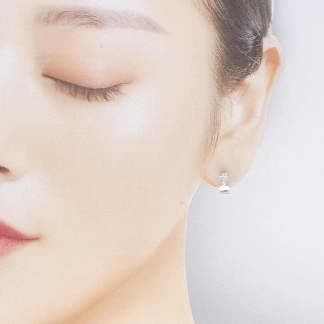 スタージュエリー ハート ダイヤモンド ピアス 0.04CT