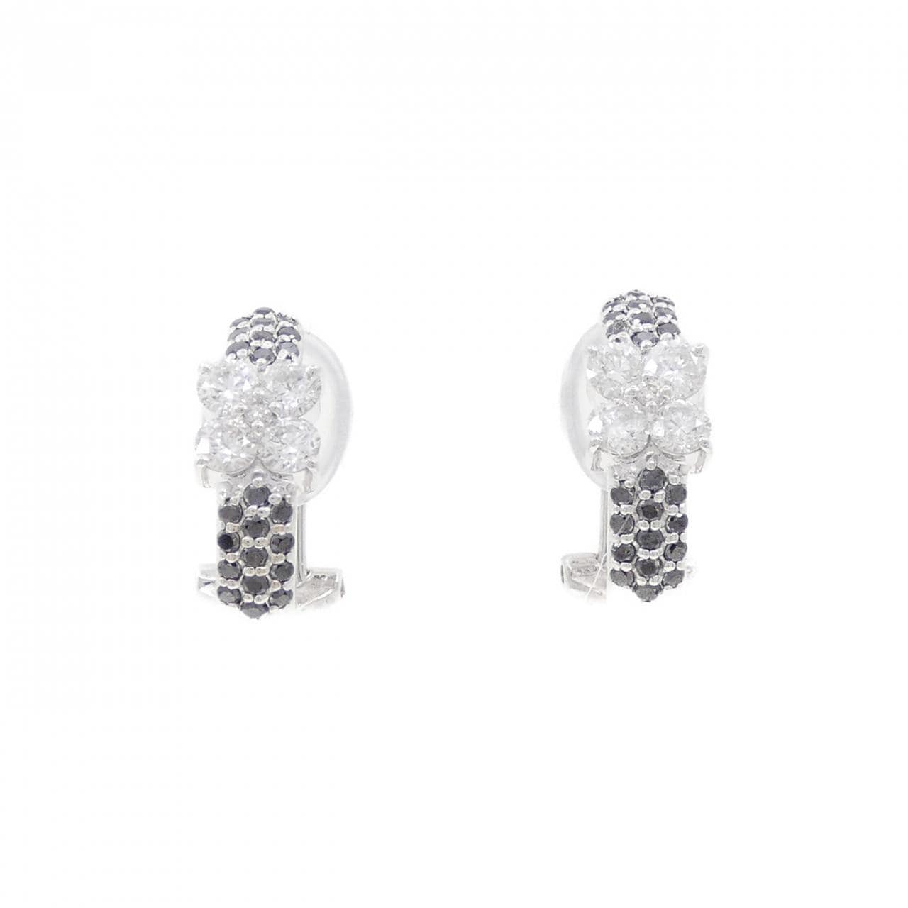 K18WG フラワー ダイヤモンド ピアス/イヤリング 1.08CT