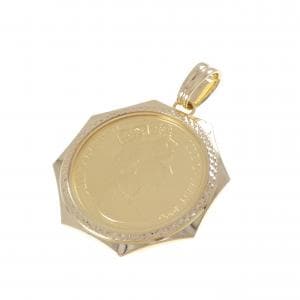 K18YG (frame) coin pendant