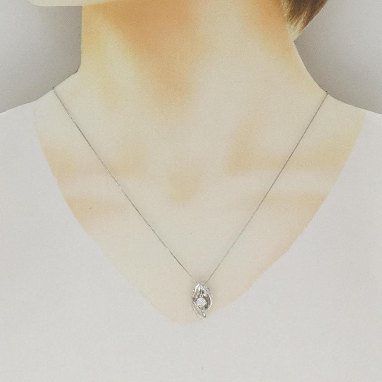 K18WG ダイヤモンド ネックレス 0.357CT