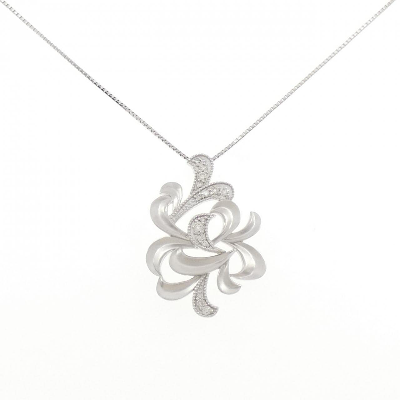 K18WG ダイヤモンド ネックレス 0.16CT