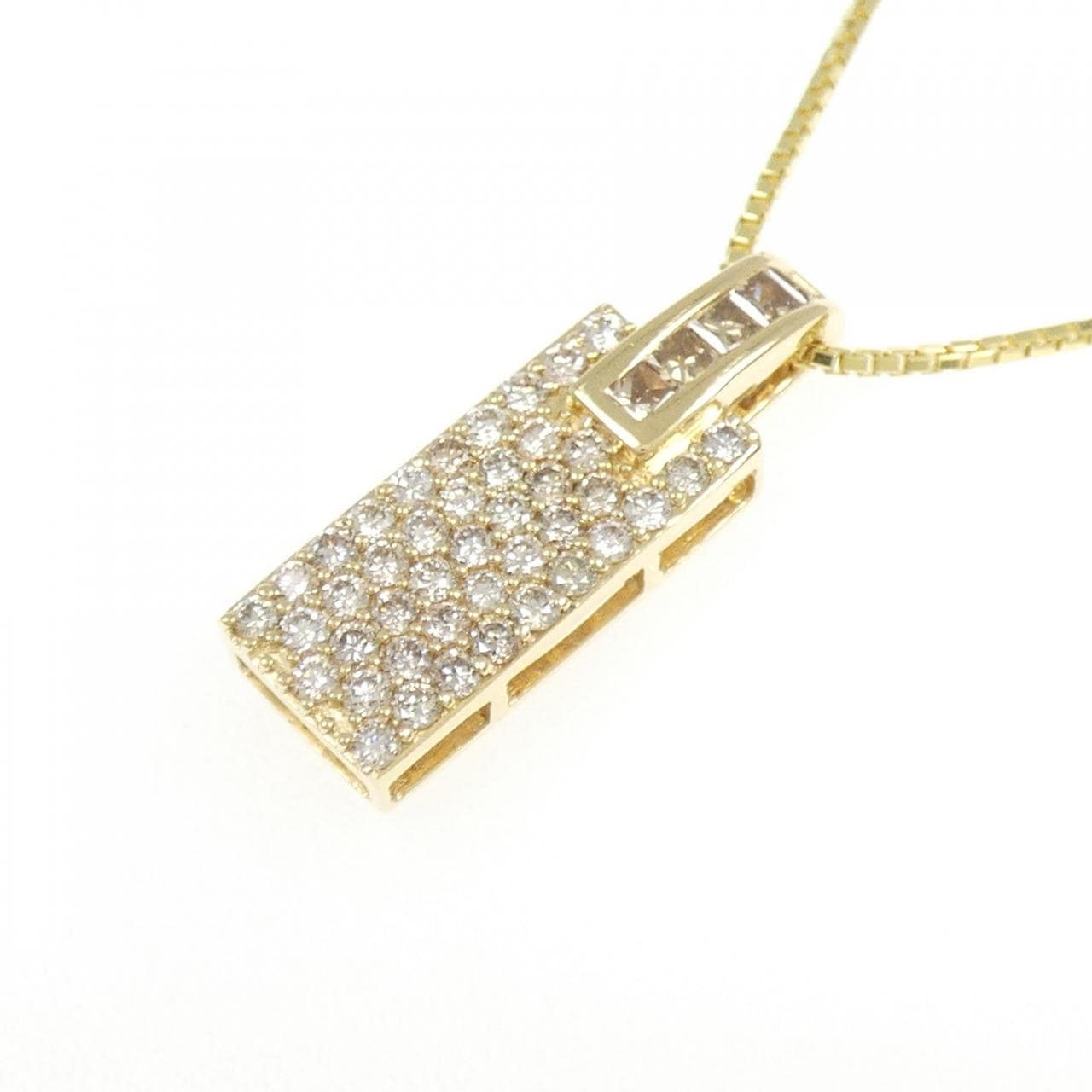 K18YG Pavé Diamond Necklace 0.80CT