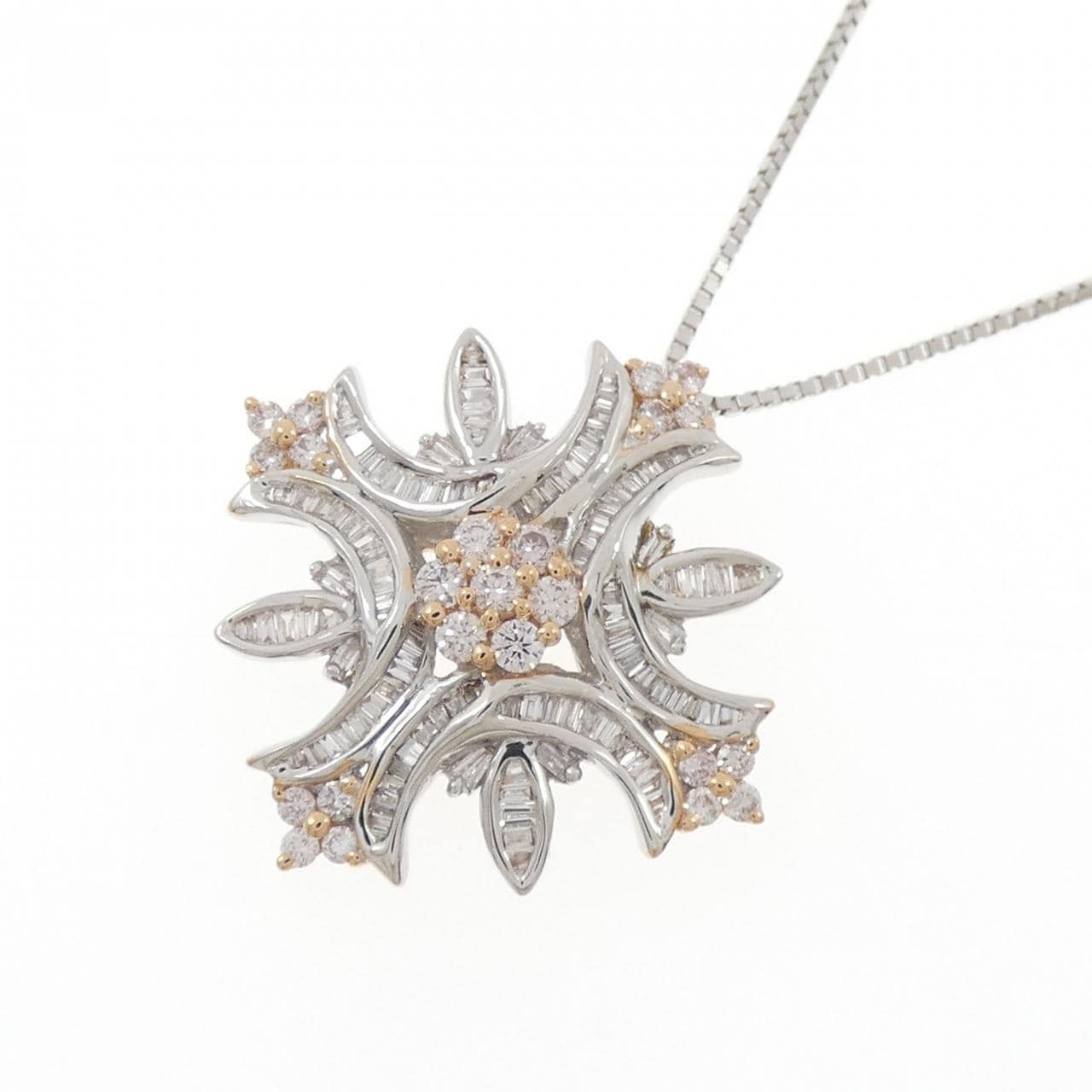K18WG/K18PG ダイヤモンド ネックレス 0.65CT