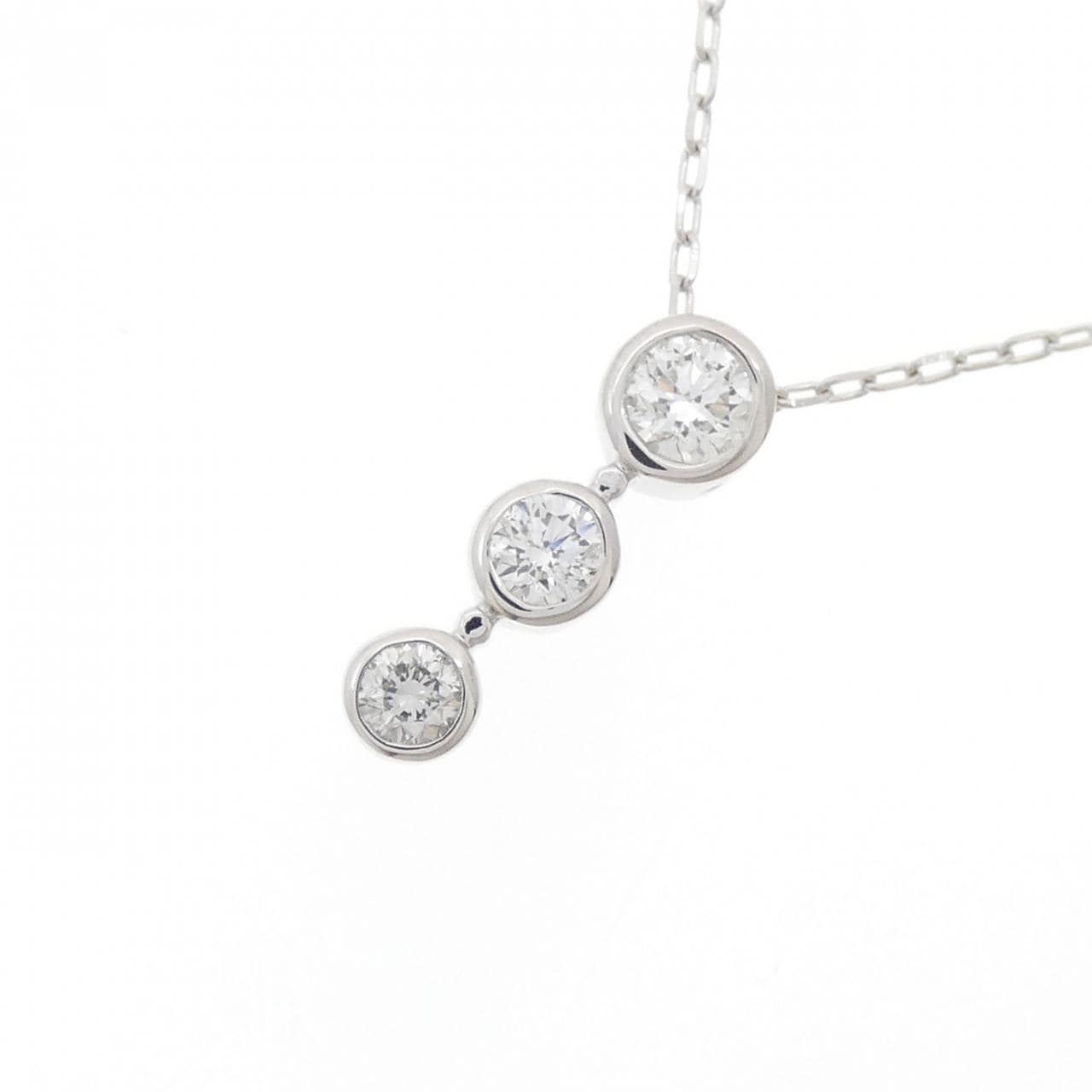 K18WG ダイヤモンド ネックレス 0.30CT