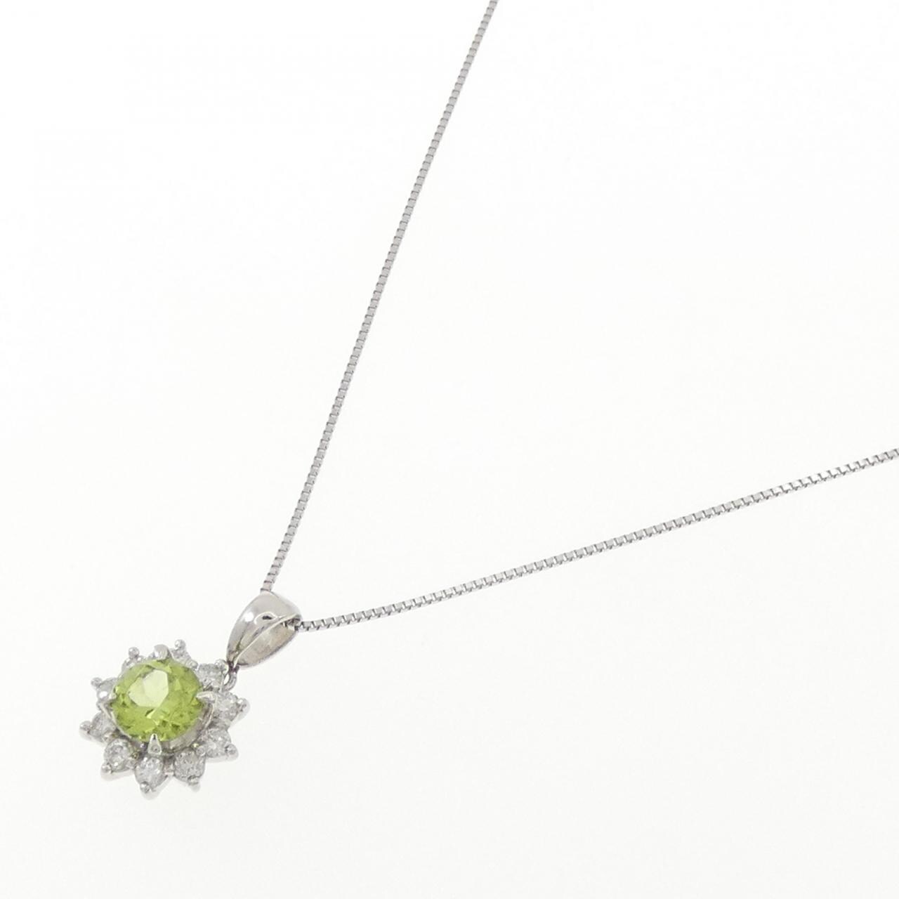 PT900/PT850 ペリドット ネックレス 0.88CT